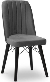 Καρέκλα Τραπεζαρίας Carla 0222816 45x46x90cm Grey-Black Ξύλο,Ύφασμα
