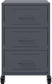 vidaXL Κομοδίνο Ανθρακί 36x39x59 εκ. από Χάλυβα