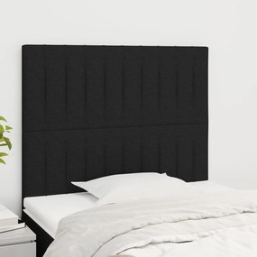 vidaXL Κεφαλάρι Κρεβατιού Μαύρο 100x5x118/128 εκ. Ύφασμα