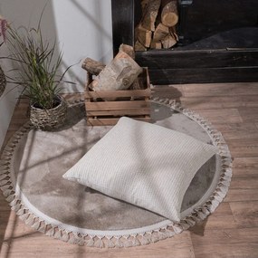 Μαξιλαροθήκη Διακοσμητική Δαπέδου Melrose 01 Ecru Teoran 65Χ65 Ακρυλικό,Βαμβάκι, Polyester