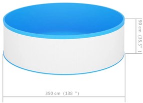 vidaXL Πισίνα Φουσκωτή Λευκή 350 x 90 εκ.