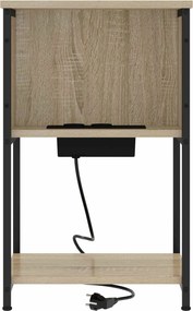 vidaXL Κομοδίνο Δρύς Sonoma 38 x 31 x 61 εκ Επεξεργασμένο ξύλο