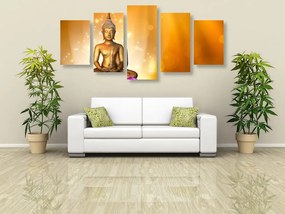 Εικόνα 5 μερών Άγαλμα του Βούδα σε λουλούδι λωτού - 200x100
