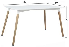 Σετ τραπεζαρίας C10193.01 5τμχ με Τραπέζι MINIMAL 120x80x73εκ. &amp; Καρέκλες VEGAS Λευκές