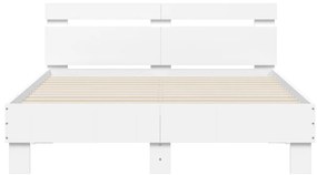vidaXL Πλαίσιο Κρεβατιού με Κεφαλάρι και LED Λευκό 120 x 200 εκ.