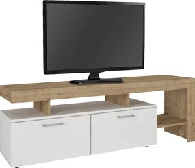 Έπιπλο τηλεόρασης Acnes λευκό-sapphire oak 160x40x53εκ