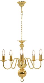 vidaXL Πολυέλαιος Χρυσός 5 x E14 Λαμπτήρες