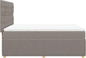 vidaXL Κρεβάτι Boxspring με Στρώμα Taupe 140x190 εκ. Υφασμάτινο