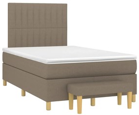 vidaXL Κρεβάτι Boxspring με Στρώμα Taupe 120x190 εκ. Υφασμάτινο