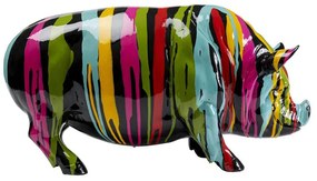 Διακοσμητικό Επιτραπέζιο Pig Holi Μαύρο/Πολύχρωμο 42,5x17x22 εκ. - Μαύρο