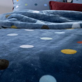 Κουβέρτα Βελουτέ Μονή (160x220) Nef-Nef Homeware Junior Dots Blue