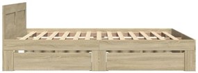 vidaXL Πλαίσιο Κρεβατιού με Κεφαλάρι Sonoma Δρυς 120x200εκ. Επεξ. Ξύλο