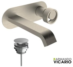 Armando Vicario Halo Inox Μπαταρία Νιπτήρος εντοιχισμού+Βαλβίδα clic-clac 515045-110 R0338-110