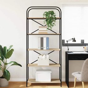 vidaXL Ράφι Βιβλίων Δρύς Sonoma 80 x 30 x 183 εκ Επεξεργασμένο ξύλο