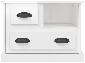 vidaXL Κομοδίνα Γυαλιστερό Λευκό 60x39x45 εκ.