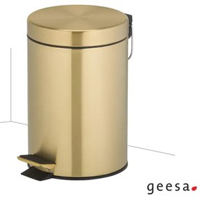 Χαρτοδοχείο Επιδαπέδιο 3lt 100% Inox Ø22x23,5 cm Gold Brushed PVD Geesa 634-211