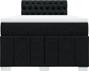 vidaXL Κρεβάτι Boxspring με Στρώμα Μαύρο 120x190 εκ. Υφασμάτινο