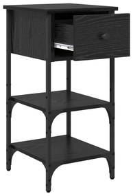 vidaXL Κομοδίνα 2 τεμαχίων Μαύρο Δρυός 34x36x70 cm Επεξεργασμένο ξύλο