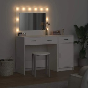 vidaXL Τραπέζι περιποίησης με συρτάρι 2 pcs Λευκό Επεξεργασμένο ξύλο