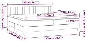 ΚΡΕΒΑΤΙ BOXSPRING ΜΕ ΣΤΡΩΜΑ &amp; LED ΑΝ.ΓΚΡΙ 200X200 ΕΚ. ΒΕΛΟΥΔΙΝΟ 3134543