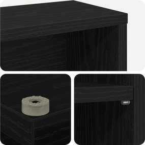 vidaXL Ντουλάπα CD Μαύρη Δρυς 60 x 17 x 92 εκ. Επεξεργασμένο Ξύλο