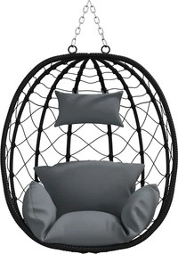 vidaXL Κρεμαστή καρέκλα αυγό Ανθρακί 91,5 x 54,5 x 107 εκ