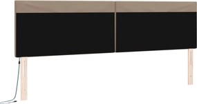 vidaXL LED κεφαλάρι Καπουτσίνο 200 cm Τεχνητό Δέρμα