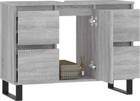 vidaXL Ντουλάπι Μπάνιου Γκρι Sonoma 80 x 33 x 60 εκ. από Επεξεργ. Ξύλο