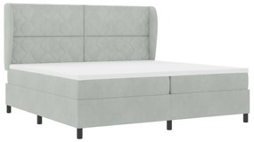 vidaXL Κρεβάτι με Στρώμα Light Grey 200x200 εκ. Βελούδο