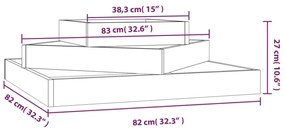 Ζαρντινιέρα Μαύρο 83 x 83 x 27 εκ. από Μασίφ Ξύλο Πεύκου - Μαύρο