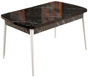 Τραπέζι Επεκτεινόμενο Bendir 107BCK1135 132/170x76,5x79cm Marble Effect Black-White Μοριοσανίδα,Ξύλο