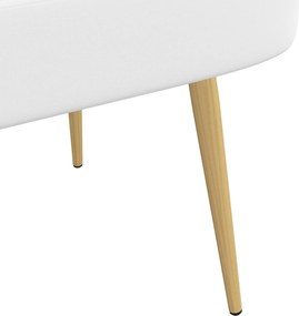 vidaXL Δερμάτινος Πάγκος με Πλάτη Λευκό 110 x 60 x 76 cm