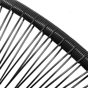 vidaXL Πολυθρόνα Κήπου Οβάλ Μαύρη από Συνθετικό Ρατάν