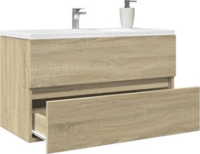 vidaXL Ντουλάπι Νιπτήρα Sonoma Δρυς 80 x 38,5 x 45 εκ. από Επεξ. Ξύλο