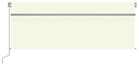 vidaXL Τέντα Συρόμενη Χειροκίνητη με Σκίαστρο Κρεμ 4,5 x 3 μ.