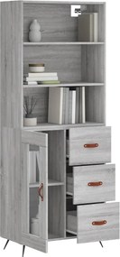 vidaXL Ντουλάπι Γκρι Sonoma 69,5 x 34 x 180 εκ. Επεξεργασμένο Ξύλο