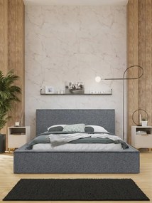 Επενδυμένο Κρεβάτι Glexi-Γκρι-160 x 200