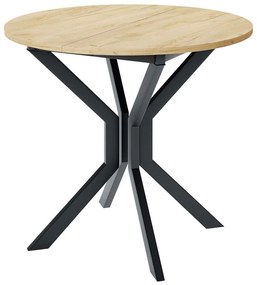 Τραπέζι Επεκτεινόμενο Dione 162729139 90/130x90x77cm Natural-Black Particle Board, Metal