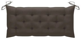 vidaXL Παγκάκι Κούνια 120 εκ. από Μασίφ Ξύλο Teak με Taupe Μαξιλάρι
