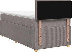 vidaXL Κρεβάτι box spring με στρώμα Taupe 100 x 200 cm Ύφασμα