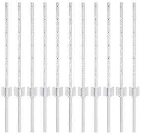 vidaXL Πό posts φράχτη 11 pcs Ασημί 60 cm Επικαλυμμένος Χάλυβας