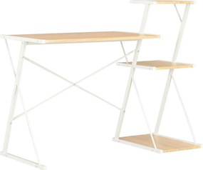vidaXL Γραφείο με Ράφια Λευκό / Χρώμα Δρυός 116 x 50 x 93 εκ.