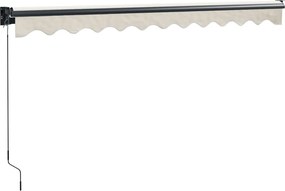 vidaXL Τέντα Πτυσσόμενη Κρεμ 3 x 2,5 μ. Ύφασμα και Αλουμίνιο