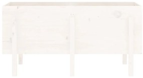 Ζαρντινιέρα Υπερυψωμένη 121 x 50 x 57 εκ. από Μασίφ Ξύλο Πεύκου - Λευκό