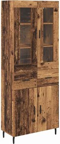 vidaXL Highboard με συρτάρι 2 pcs Παλιό Ξύλο Επεξεργασμένο ξύλο