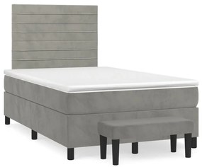 ΚΡΕΒΑΤΙ BOXSPRING ΜΕ ΣΤΡΩΜΑ ΑΝΟΙΧΤΟ ΓΚΡΙ 120X200 ΕΚ. ΒΕΛΟΥΔΙΝΟ 3137893