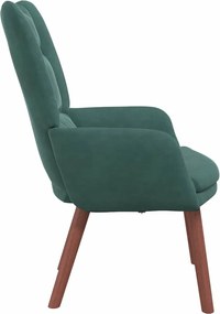 vidaXL Πολυθρόνα Σκούρο Πράσινο 63 x 67 x 94 εκ. Βελούδο