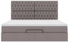 Οθωμανικό κρεβάτι με στρώμα &amp; LEDs Taupe 180x200cm ύφασμα 3314111