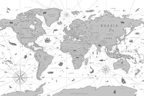 Εικόνα σε ασπρόμαυρο χάρτη από φελλό - 90x60  flags