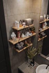 Ράφι Τοίχου Χρυσό / Μαύρο MISO 70x60x16